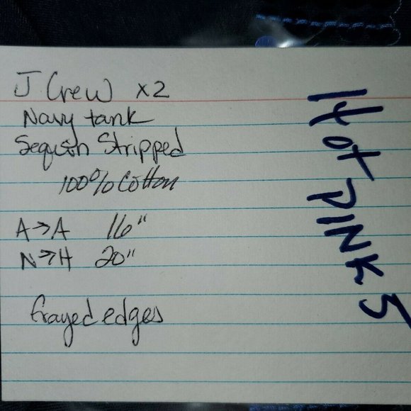 J Crew Womans Xsmall Tank Top Navy Sequin Stripe - Picture 8 of 8